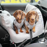ComfyRide Hondenzit – Hondenzitbed met veiligheidsgordel & antislip bodem voor auto & thuis