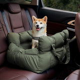 ComfyRide Hondenzit – Hondenzitbed met veiligheidsgordel & antislip bodem voor auto & thuis