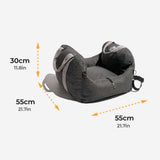 ComfyRide Hondenzit – Hondenzitbed met veiligheidsgordel & antislip bodem voor auto & thuis