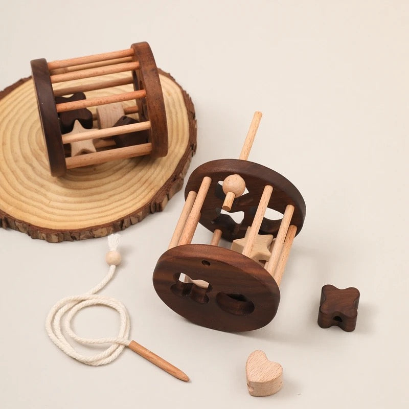 Houten puzzel met basisvormen voor kinderen – Leer spel om de motoriek te bevorderen