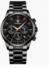 Militaire Zwart Stalen Horloge - Waterdicht | Tijd & Datum