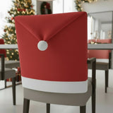 FESTISEAT – 2-pack Stoelhoezen met Kerstman Hoed voor feestelijke Tafeldecoratie