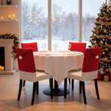 FESTISEAT – 2-pack Stoelhoezen met Kerstman Hoed voor feestelijke Tafeldecoratie