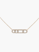 Liora - Filigraan ketting met drie beweegbare briljant geslepen diamanten