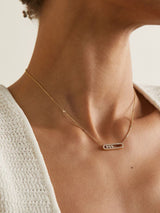 Ester | Aurora halsketting met bewegende diamanten - elegant, verfijnd en tijdloos
