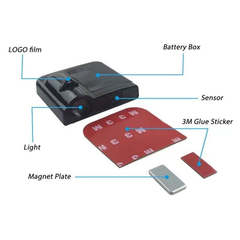 DoorGlow Projector – Draadloos LED Autodeurlicht voor Merkenprojectie