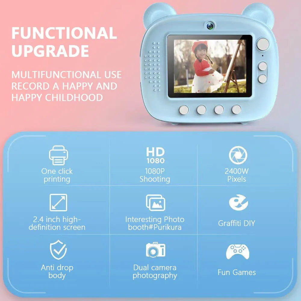 Kinder Instantcamera met Afdrukfunctie – FotoPlezier Mini