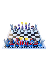 Kids Houten Schaakset - Leuk Leerhulpmiddel voor Strategisch Denken - 30x30 cm met Schaakstukken