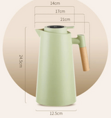 LATTEA THERMO – Dubbelwandige Thermoskan met Temperatuurweergave en Houten Handvat