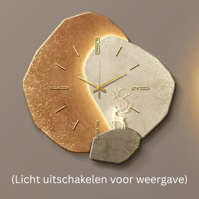 Scandinavische Luxueuze Wandklok | Modern Design & Verlichting