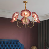 Bladvormige Frosted Glass Kroonluchter – Elegante Vintage-Inspiratie Plafondlamp