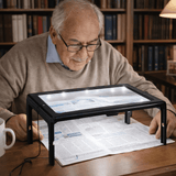TEXTDESK – Vouwbare 3-voudige tafelvergrootglas met LED-verlichting voor handsfree lezen
