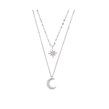 MOONSHINE NECKLACE – Dubbele ketting met maanhanger voor romantische elegantie