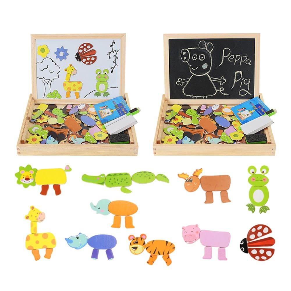 KreativBox Magnetspel – Leerplezier met Puzzel & Tekenbord