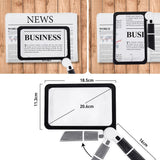 MagniView | LED Volledige Pagina Vergrootglas met Helder 5X Zoom voor Lezen en Fijne Detailtaken