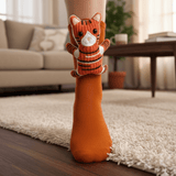 HUGFOOT – Knusse Huissokken met Schattige 3D-Dieraccent en Veilige Antislipzool