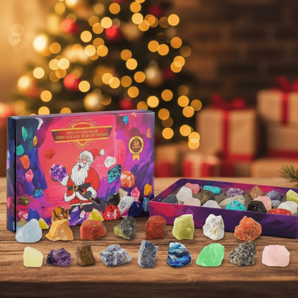 CRYSTALGEMS – Magische Edelsteen Adventskalender met 24 Natuurlijke Kristallen