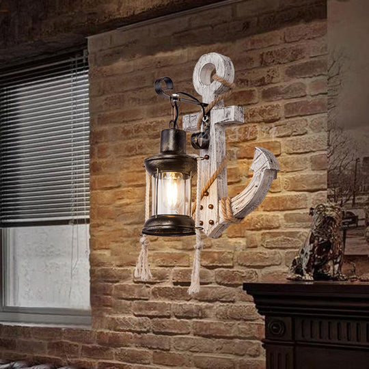 Houten Anker LED-Wandlamp – Nautica