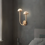 Paddenstoel Alabaster Wandlamp – Elegant Ontwerp van Natuursteen met Warme LED Glans