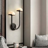 Paddenstoel Alabaster Wandlamp – Elegant Ontwerp van Natuursteen met Warme LED Glans