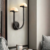 Paddenstoel Alabaster Wandlamp – Elegant Ontwerp van Natuursteen met Warme LED Glans