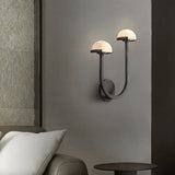 Paddenstoel Alabaster Wandlamp – Elegant Ontwerp van Natuursteen met Warme LED Glans