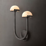 Paddenstoel Alabaster Wandlamp – Elegant Ontwerp van Natuursteen met Warme LED Glans