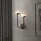 Paddenstoel Alabaster Wandlamp – Elegant Ontwerp van Natuursteen met Warme LED Glans
