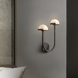 Paddenstoel Alabaster Wandlamp – Elegant Ontwerp van Natuursteen met Warme LED Glans