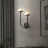 Paddenstoel Alabaster Wandlamp – Elegant Ontwerp van Natuursteen met Warme LED Glans