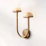 Paddenstoel Alabaster Wandlamp – Elegant Ontwerp van Natuursteen met Warme LED Glans