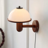 Paddenstoelen Houten Wandlamp – Elegante Eiken Afwerking met Zachte LED Glans