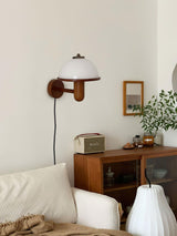 Paddenstoelen Houten Wandlamp – Elegante Eiken Afwerking met Zachte LED Glans