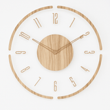NORDIC CLOCK – Geluidsloze wandklok in Scandinavisch design van natuurlijk hout