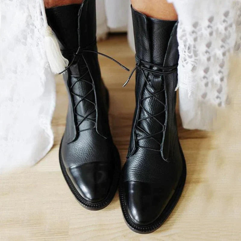 Dames Enkellaarsjes van Leer – Mirelle