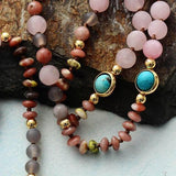 Rozenkwarts en Amazoniet Beschermketting - Livia