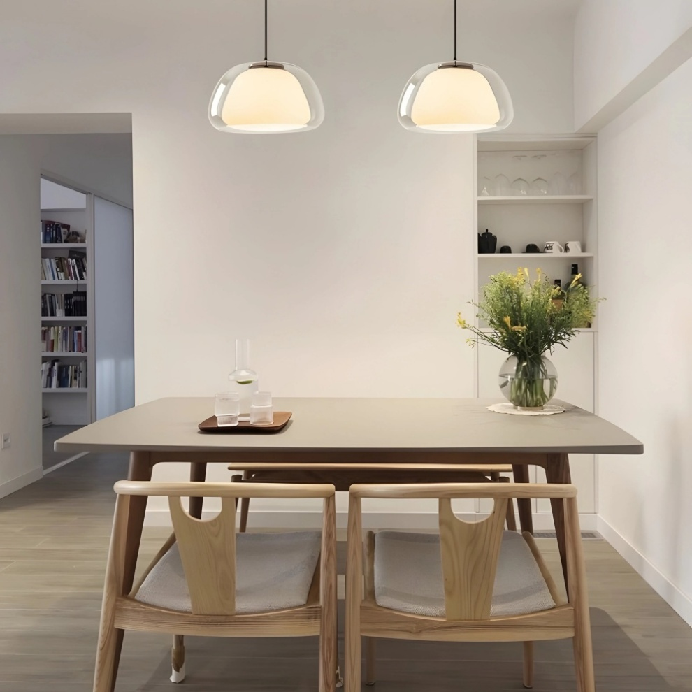 Moderne Jelly Hanglamp – Elegante Witte Glazen Kap met Verstelbare Daling