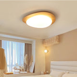 Scandinavische Kiezel Houtnerf Plafondlamp – Natuurlijke Elegant met Zachte LED Glans