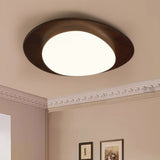 Scandinavische Kiezel Houtnerf Plafondlamp – Natuurlijke Elegant met Zachte LED Glans