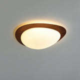Scandinavische Kiezel Houtnerf Plafondlamp – Natuurlijke Elegant met Zachte LED Glans