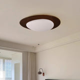 Scandinavische Kiezel Houtnerf Plafondlamp – Natuurlijke Elegant met Zachte LED Glans