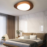 Scandinavische Kiezel Houtnerf Plafondlamp – Natuurlijke Elegant met Zachte LED Glans
