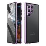 Magnetische geharde glazen dubbele telefoonhoes voor Samsung