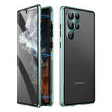 Magnetische geharde glazen dubbele telefoonhoes voor Samsung