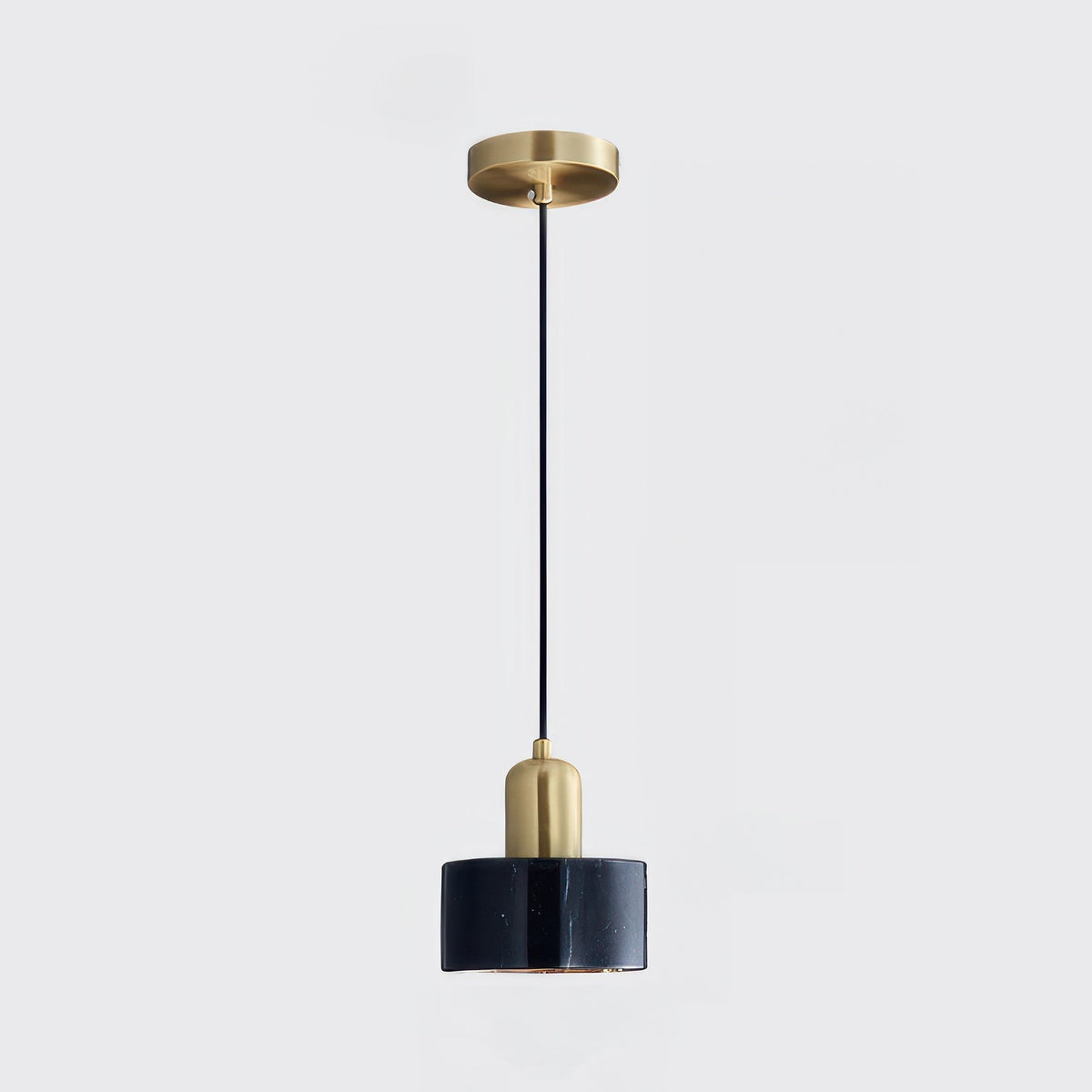 Japanse Cilinder Hanglamp – Minimalistische Messing & Houten LED Hanglamp