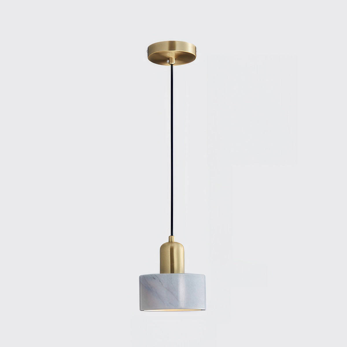 Japanse Cilinder Hanglamp – Minimalistische Messing & Houten LED Hanglamp