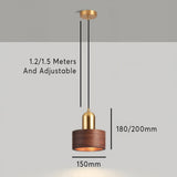 Japanse Cilinder Hanglamp – Minimalistische Messing & Houten LED Hanglamp