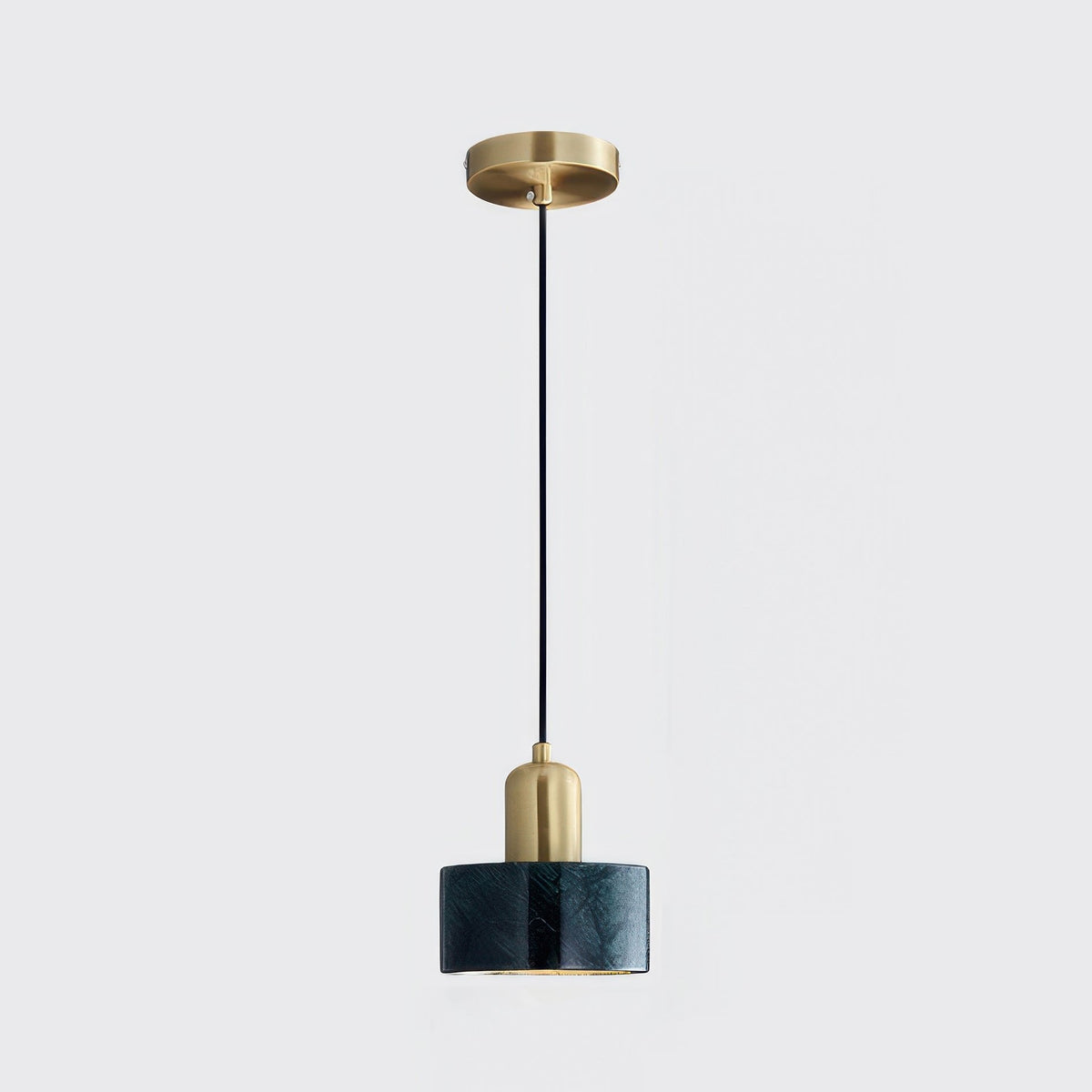 Japanse Cilinder Hanglamp – Minimalistische Messing & Houten LED Hanglamp