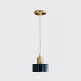 Japanse Cilinder Hanglamp – Minimalistische Messing & Houten LED Hanglamp