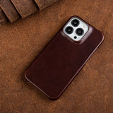 Ölwachs Echt Leer Apple iPhone Hoes